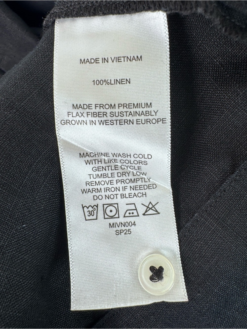Quince 100% European Linen Short Sleeve Shirt Black Women’s L - Picture 5 of 6